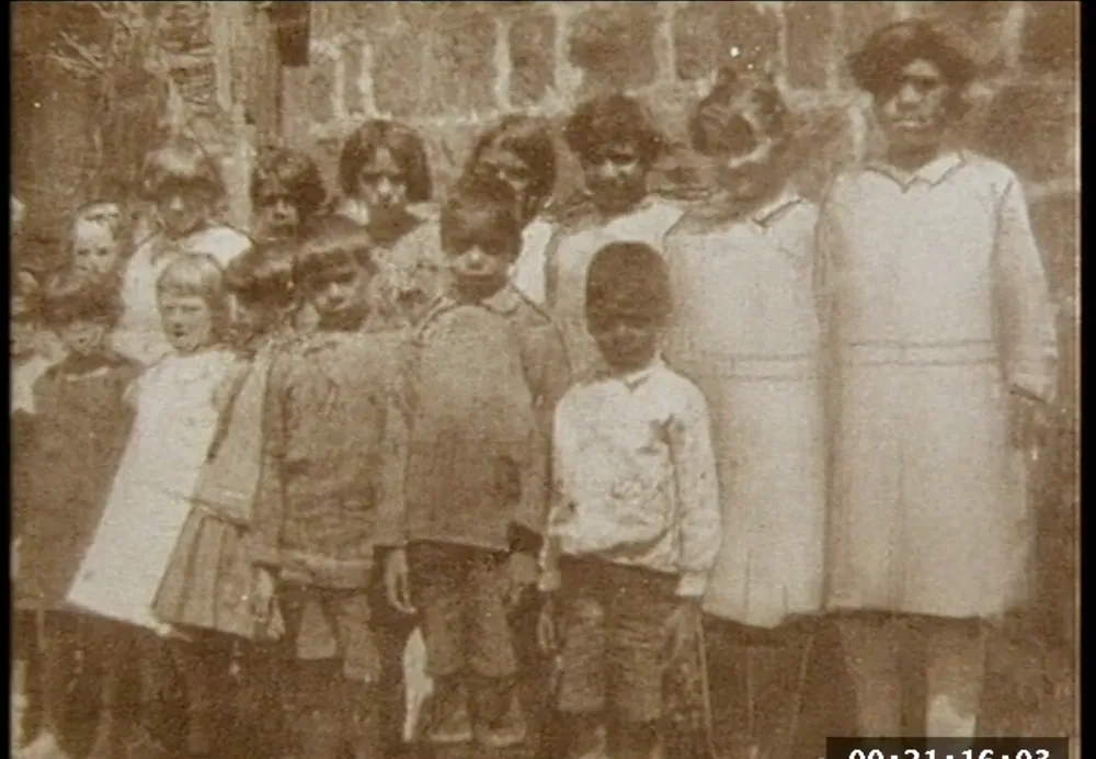 Family group, sepia archival photograph